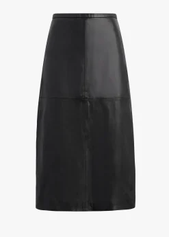 Outlet DOREEN CROSS SEAMED FAUX LEATHER SKIRT Women SKIRTS / DRESSES