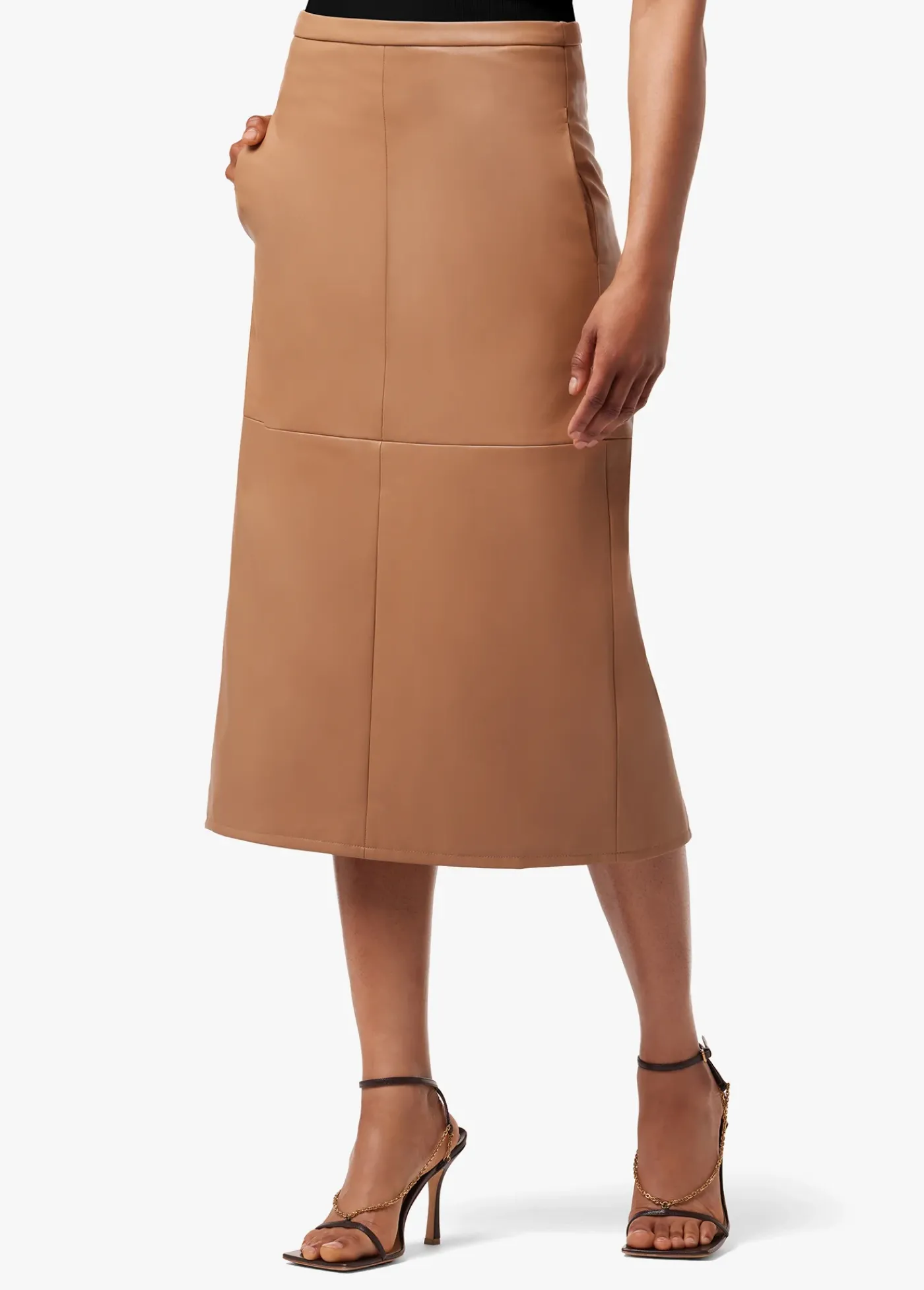 Sale DOREEN CROSS SEAMED FAUX LEATHER SKIRT Women SKIRTS / DRESSES