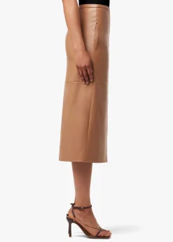 Sale DOREEN CROSS SEAMED FAUX LEATHER SKIRT Women SKIRTS / DRESSES