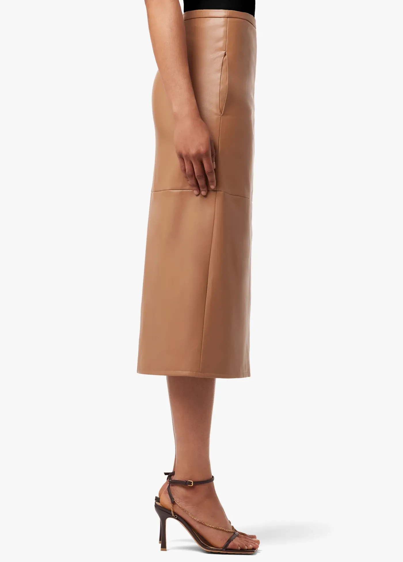 Sale DOREEN CROSS SEAMED FAUX LEATHER SKIRT Women SKIRTS / DRESSES