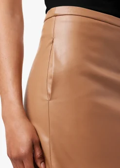 Sale DOREEN CROSS SEAMED FAUX LEATHER SKIRT Women SKIRTS / DRESSES