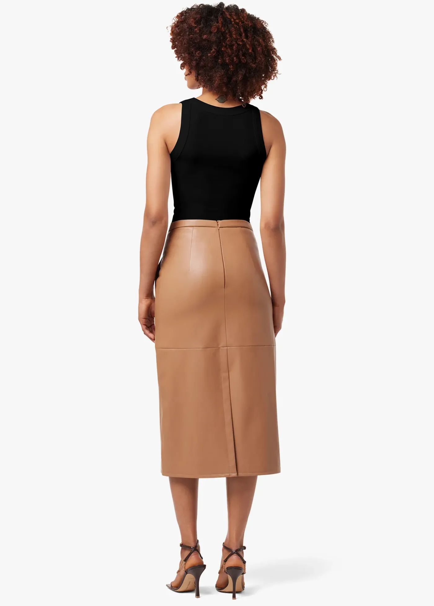 Sale DOREEN CROSS SEAMED FAUX LEATHER SKIRT Women SKIRTS / DRESSES