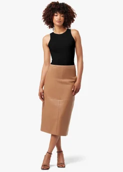 Sale DOREEN CROSS SEAMED FAUX LEATHER SKIRT Women SKIRTS / DRESSES