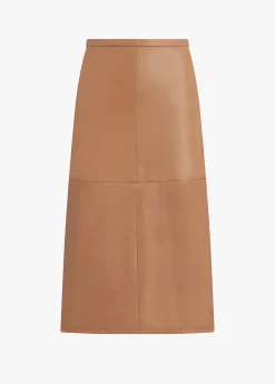 Sale DOREEN CROSS SEAMED FAUX LEATHER SKIRT Women SKIRTS / DRESSES
