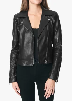 Best DYLAN LEATHER ZIP MOTO JACKET Women JACKETS