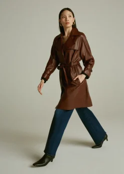 Discount ELIZA VEGAN LEATHER TRENCH Women JACKETS