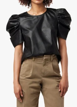 Hot KIRA VEGAN LEATHER PUFF SLEEVE TOP Women TOPS / SWEATERS