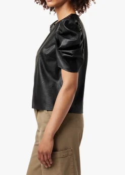 Hot KIRA VEGAN LEATHER PUFF SLEEVE TOP Women TOPS / SWEATERS