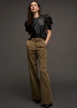 Hot KIRA VEGAN LEATHER PUFF SLEEVE TOP Women TOPS / SWEATERS