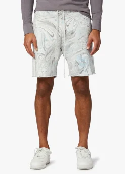 Fashion MARBLE DYE FRENCH TERRY FLEECE SHORT SHORTS