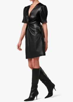 Sale MILLIE TWISTED VEGAN LEATHER DRESS Women SKIRTS / DRESSES