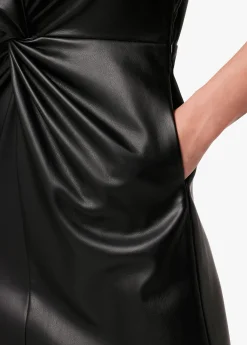 Sale MILLIE TWISTED VEGAN LEATHER DRESS Women SKIRTS / DRESSES