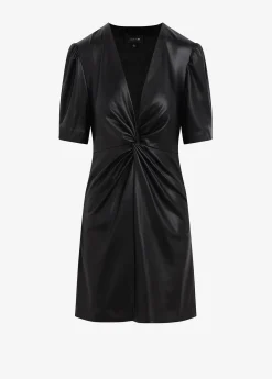 Sale MILLIE TWISTED VEGAN LEATHER DRESS Women SKIRTS / DRESSES