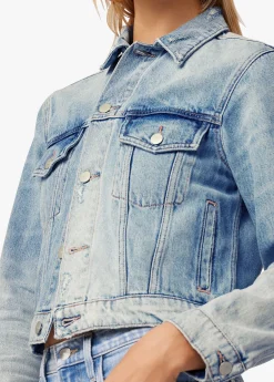 New THE JOEY SHRUNKEN DENIM JACKET Women JACKETS