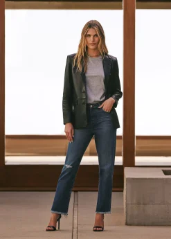 Sale THE NINA BOYFRIEND LEATHER BLAZER Women JACKETS